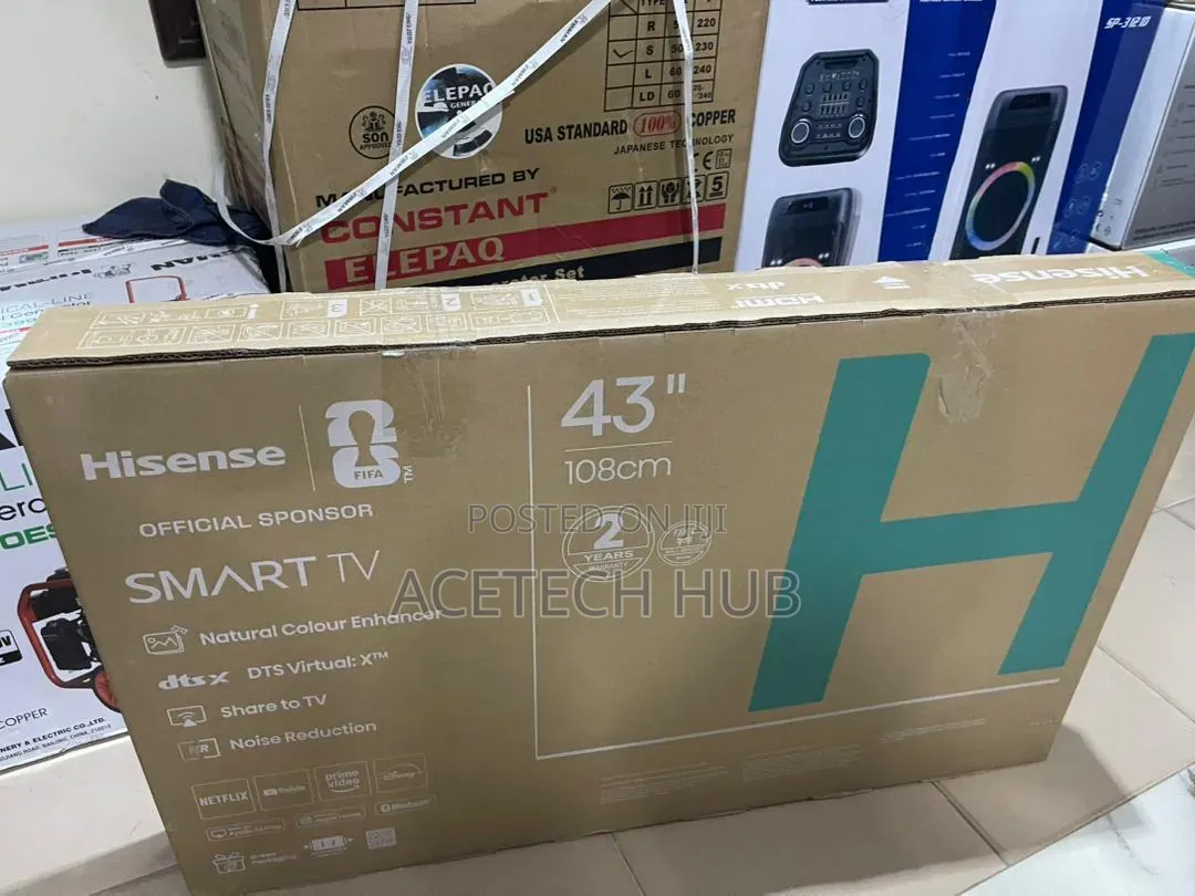 Brand New Hisense 43”inches Smart Tv – Crystal Clear Display