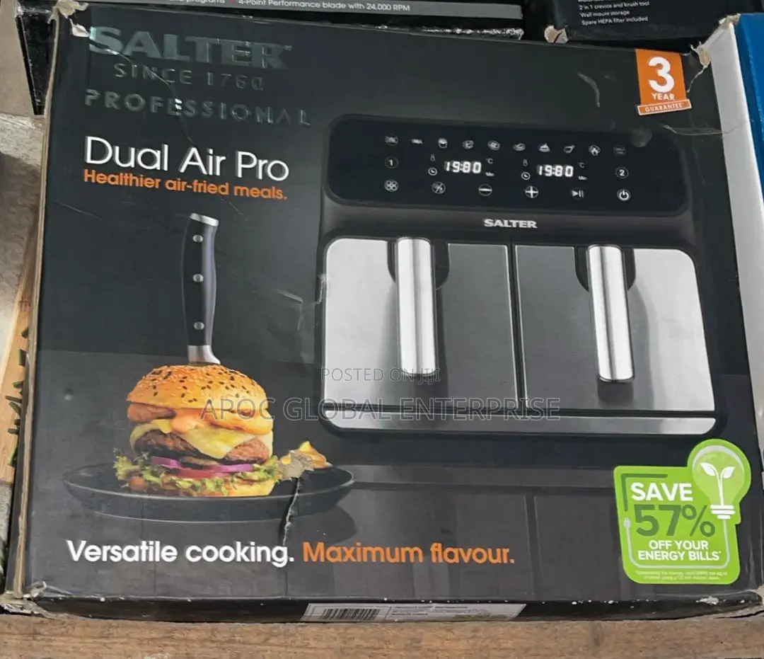 Salter Dual Air Pro Digital Touchscreen Air Fryer -1700w - 7.6l