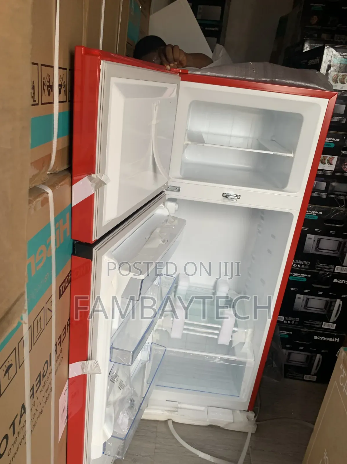 Affordable Hisense 204l Double Door Refrigerator – Red