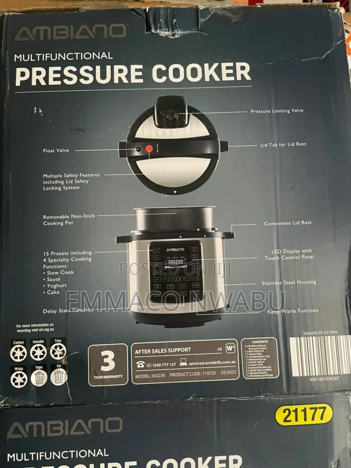 Ambiano 15 in 1 Digital Multifunctional Electric Pressure Cooker