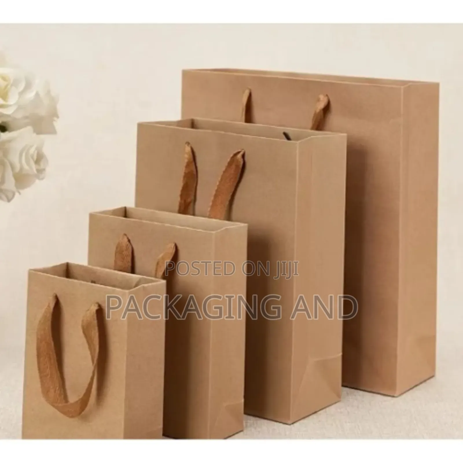Sturdy Small Brown Kraft Paper Bags|A5 Size With Ribbon Handle|Moq:100