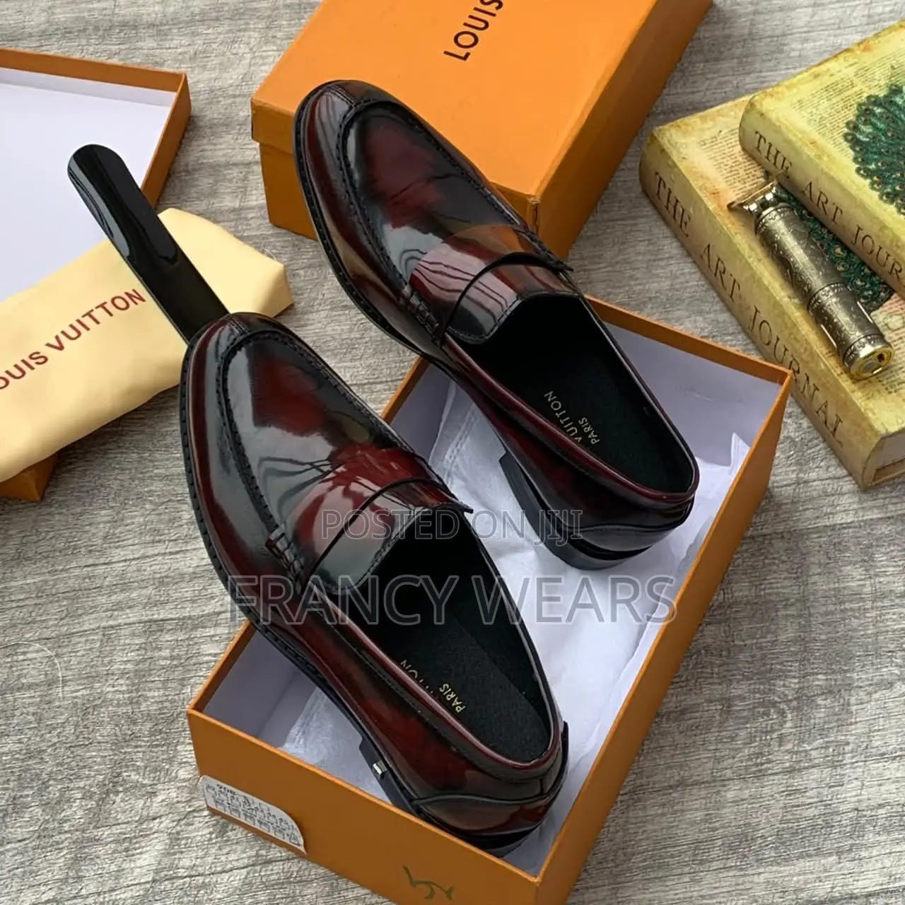 Luxury Burgundy and Black Leather Loafers