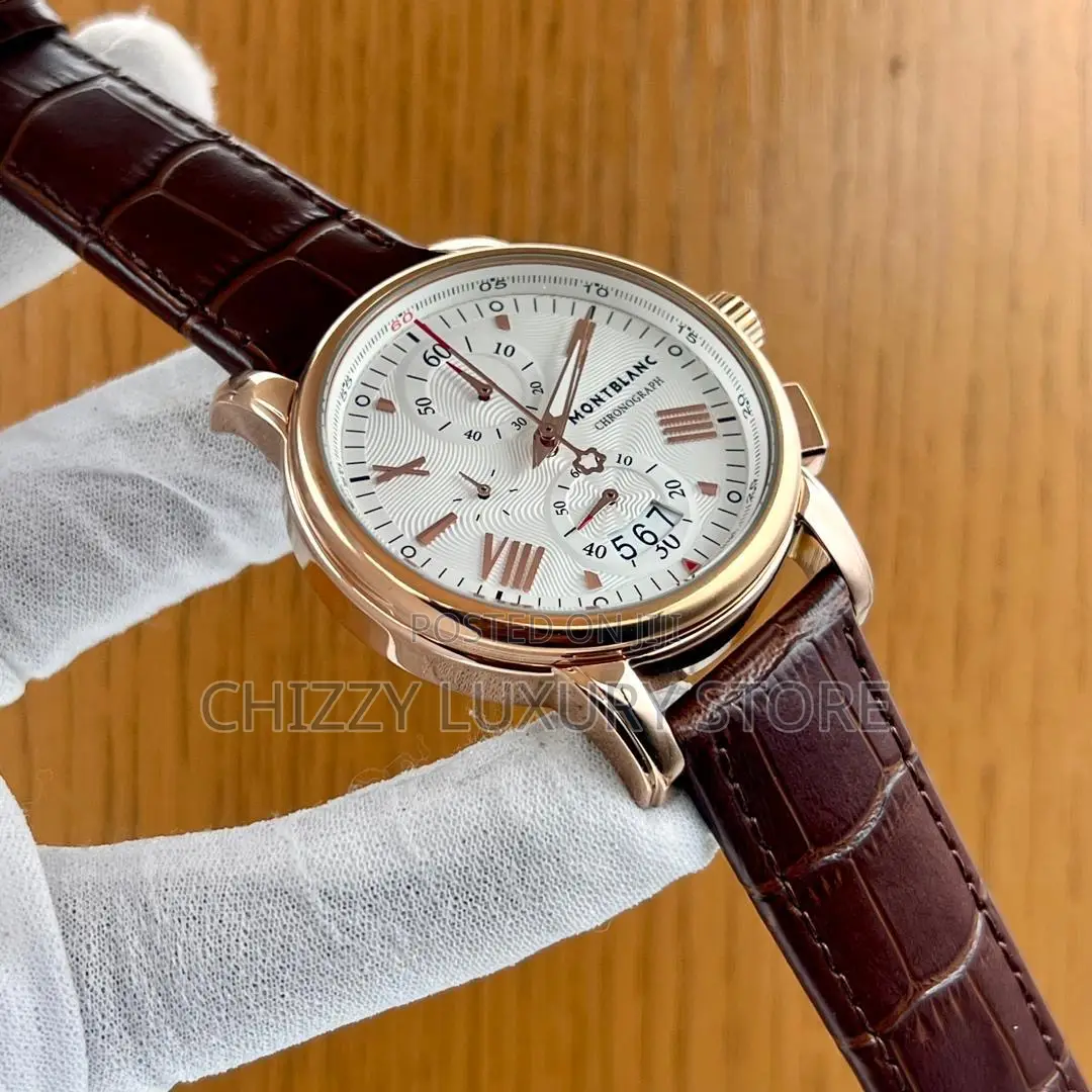 Mont Blanc Quality Luxury Men Genuine Leather Wristwatch