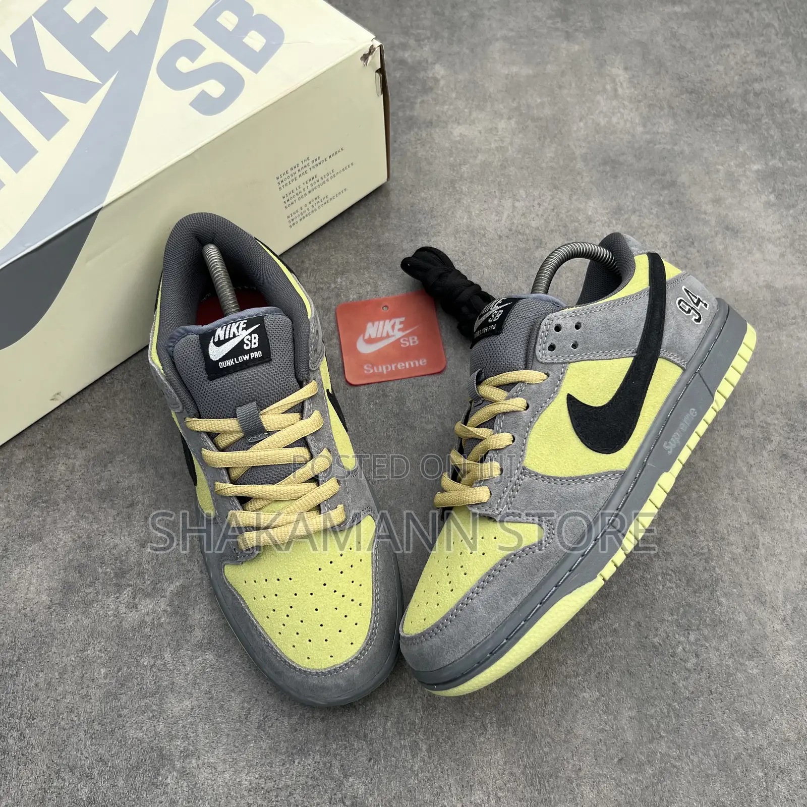 Original Nike Sb Dunk Supreme Yellow Grey