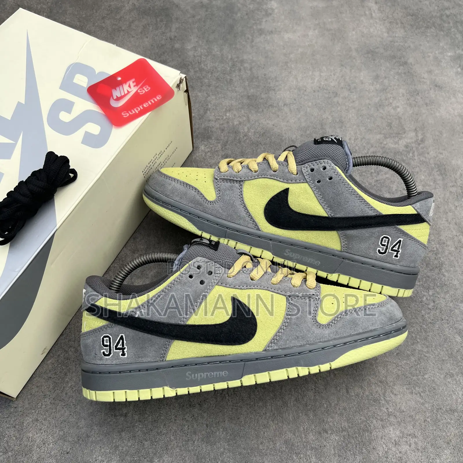 Original Nike Sb Dunk Supreme Yellow Grey