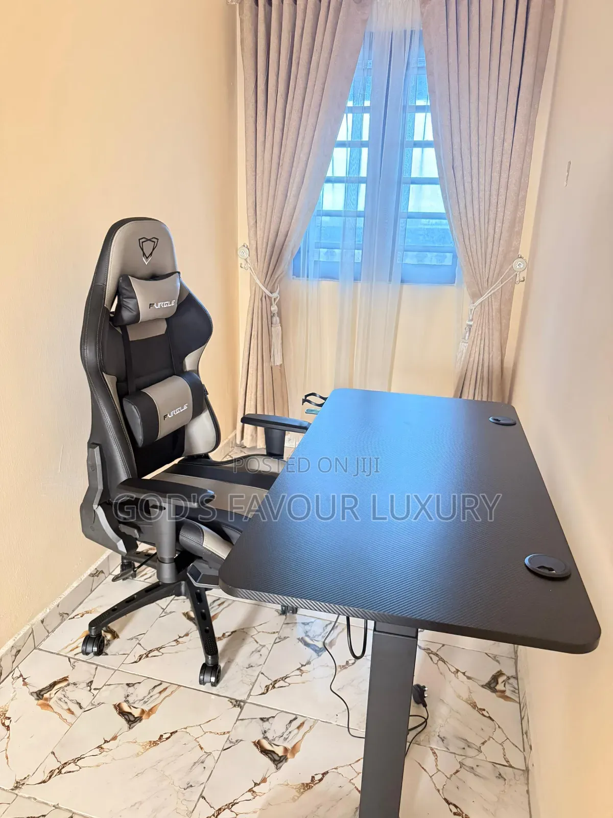 Electric Adjustable Height Desk and Chair.