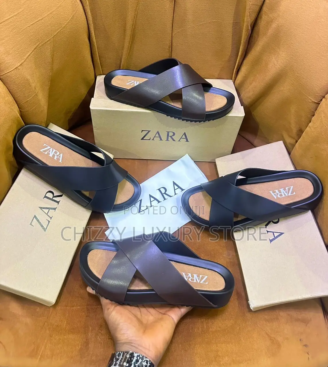 Zara Quality Luxury Men Genuine Leather Pams