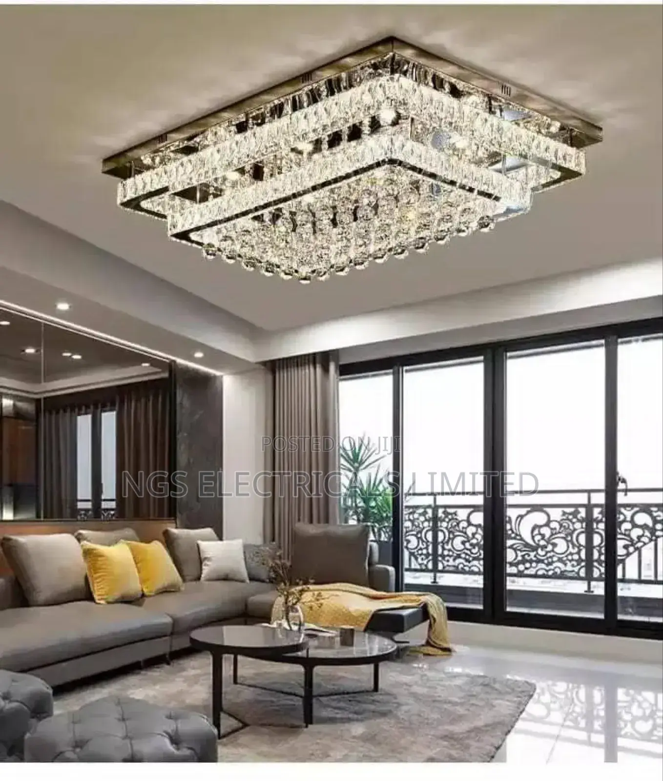 Luxury Crystal Flush Chandelier 800mm