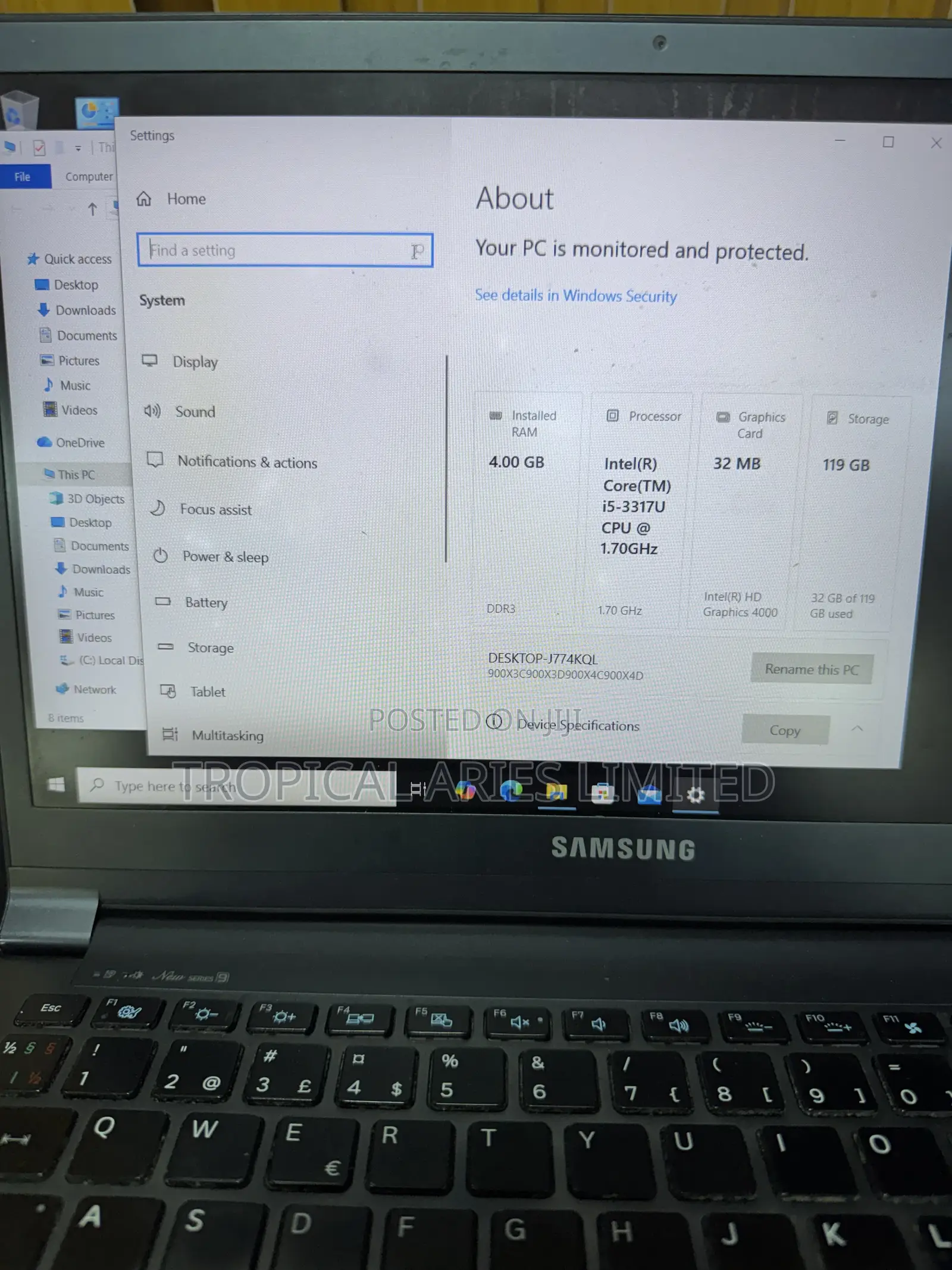 Laptop Samsung 4GB Intel Core i7 SSD 128GB