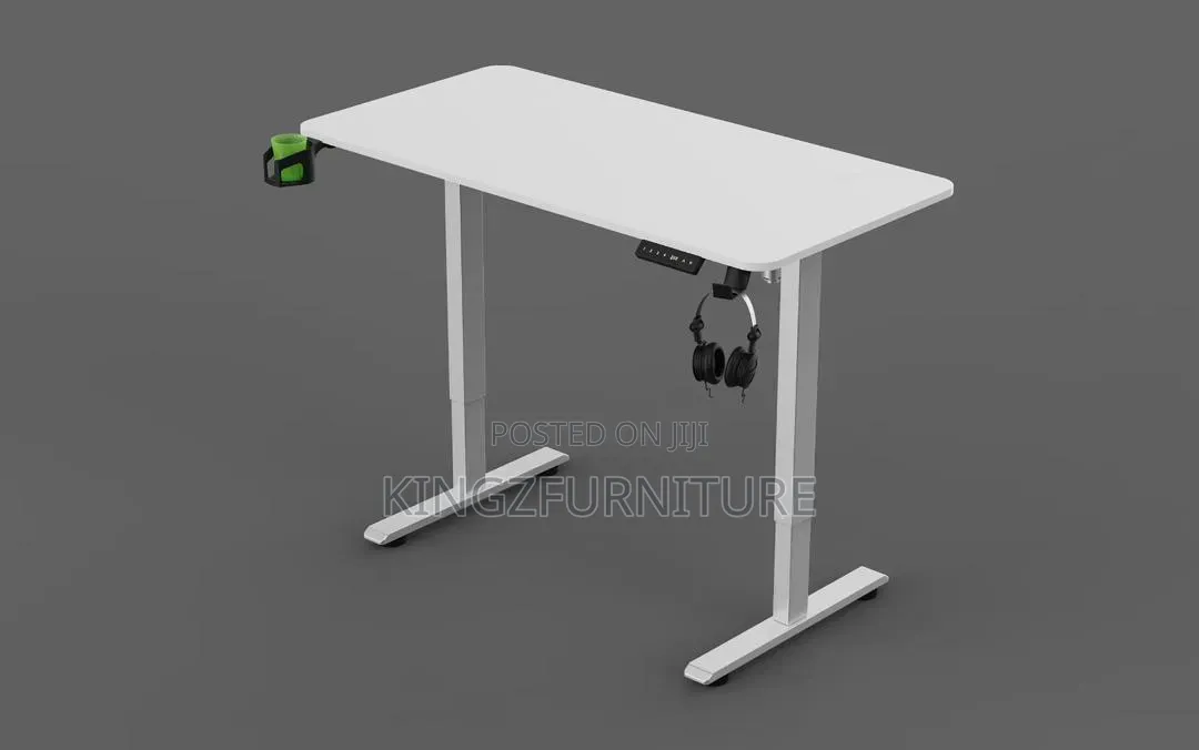 Electric Height-Adjustable Standing Desk 1.4 Meter White Color