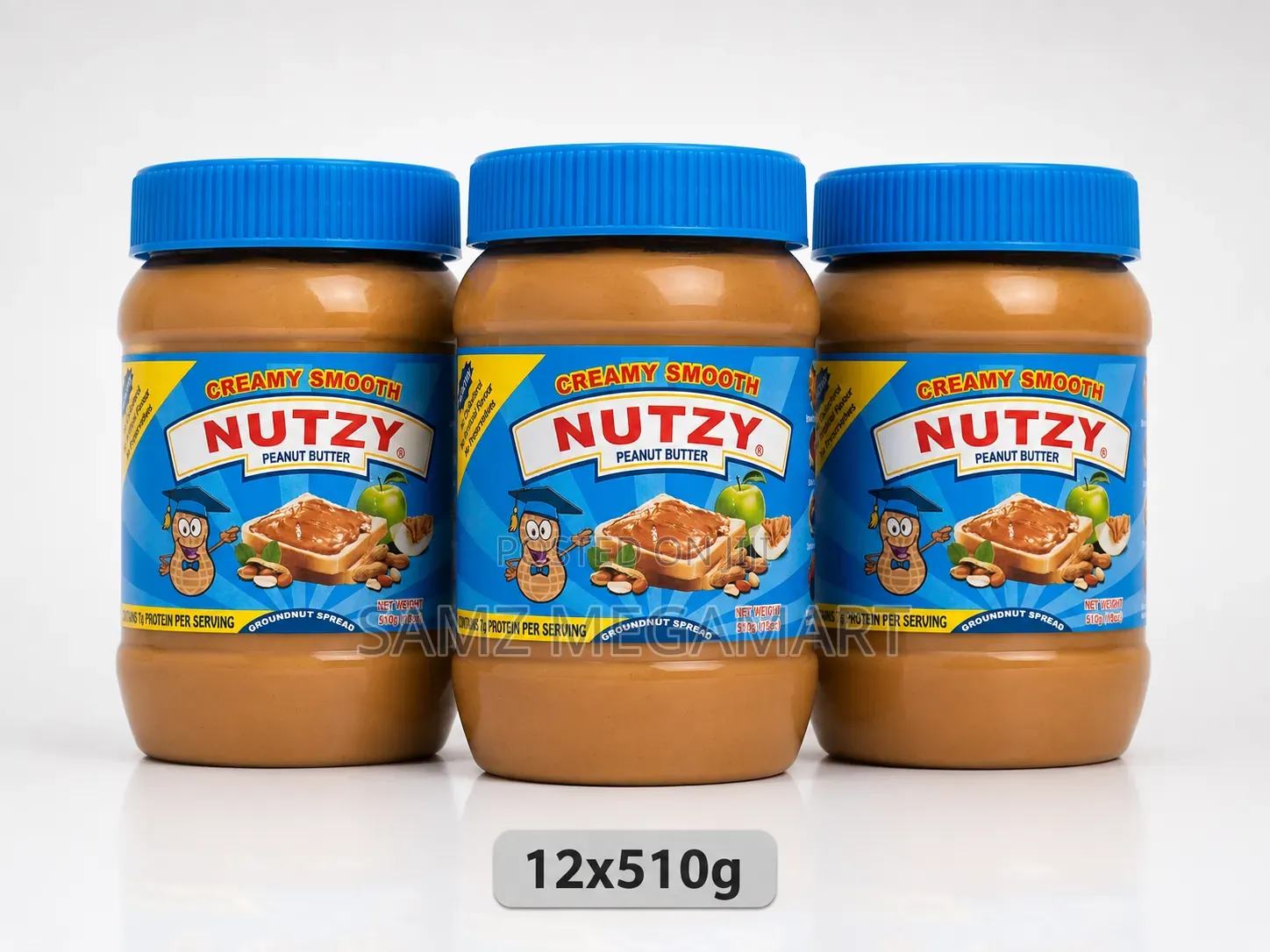 Nutzy Peanut Butter Creamy Smooth 12x510g