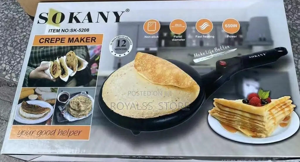 Electric Sokany Crepe Maker, Shawarma and Samosa Wrap