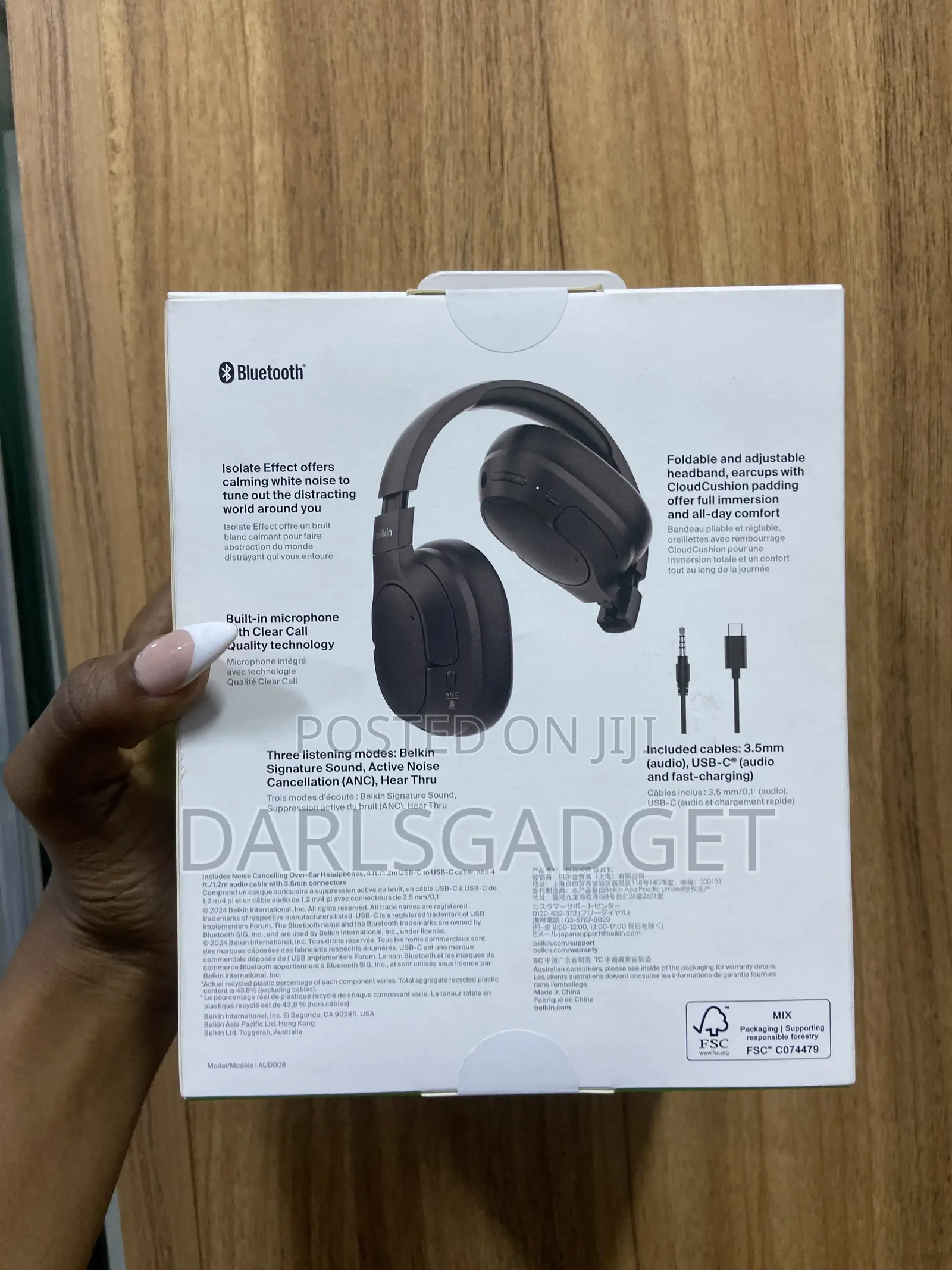 Belkin Soundform Isolate Anc Wireless Headphones With 60h Play
