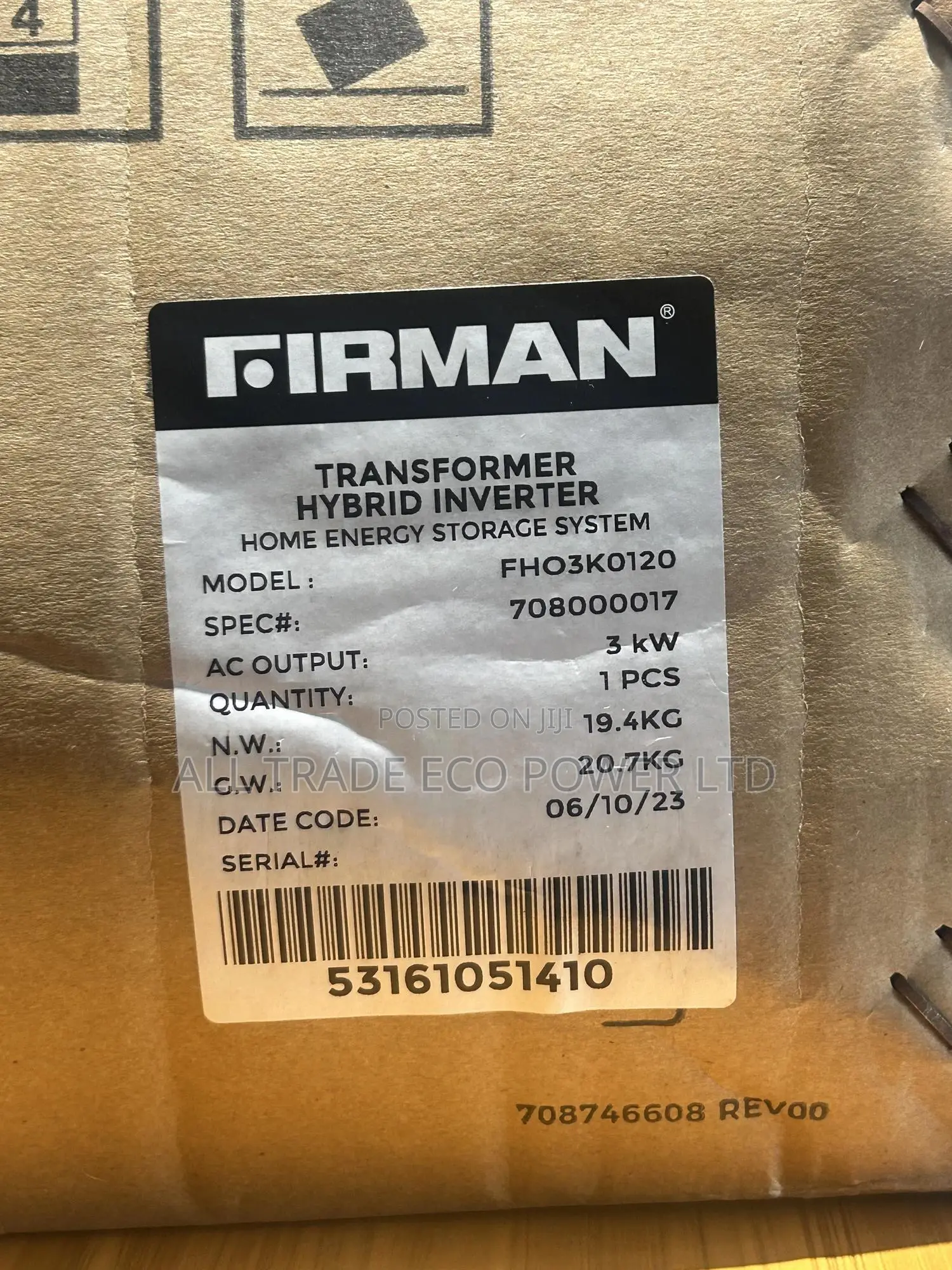 Firman 3kva Hybrid Inverter Transformer Based 48v