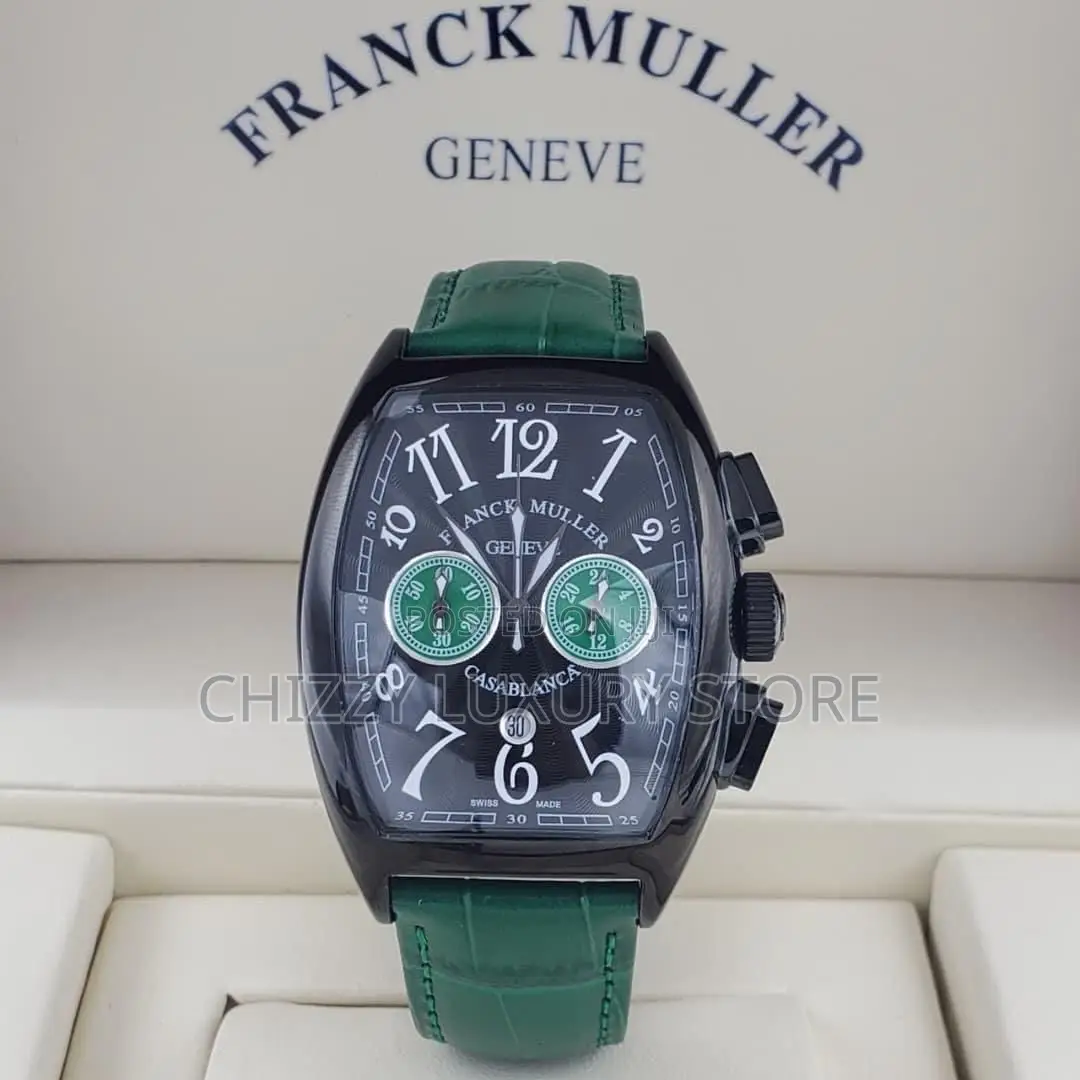 Franck Muller Quality Luxury Men Genuine Leather Wristwatch