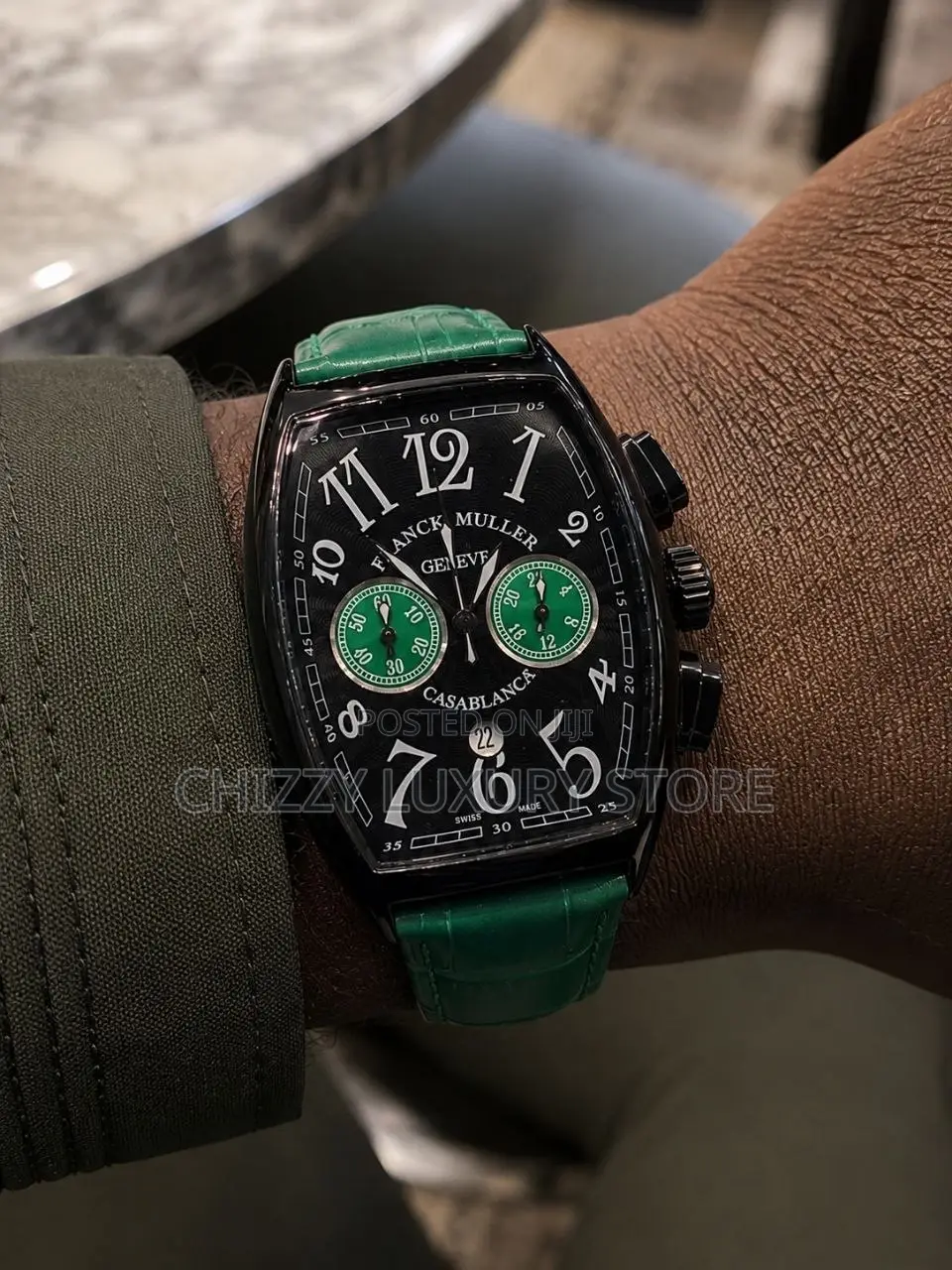 Franck Muller Quality Luxury Men Genuine Leather Wristwatch