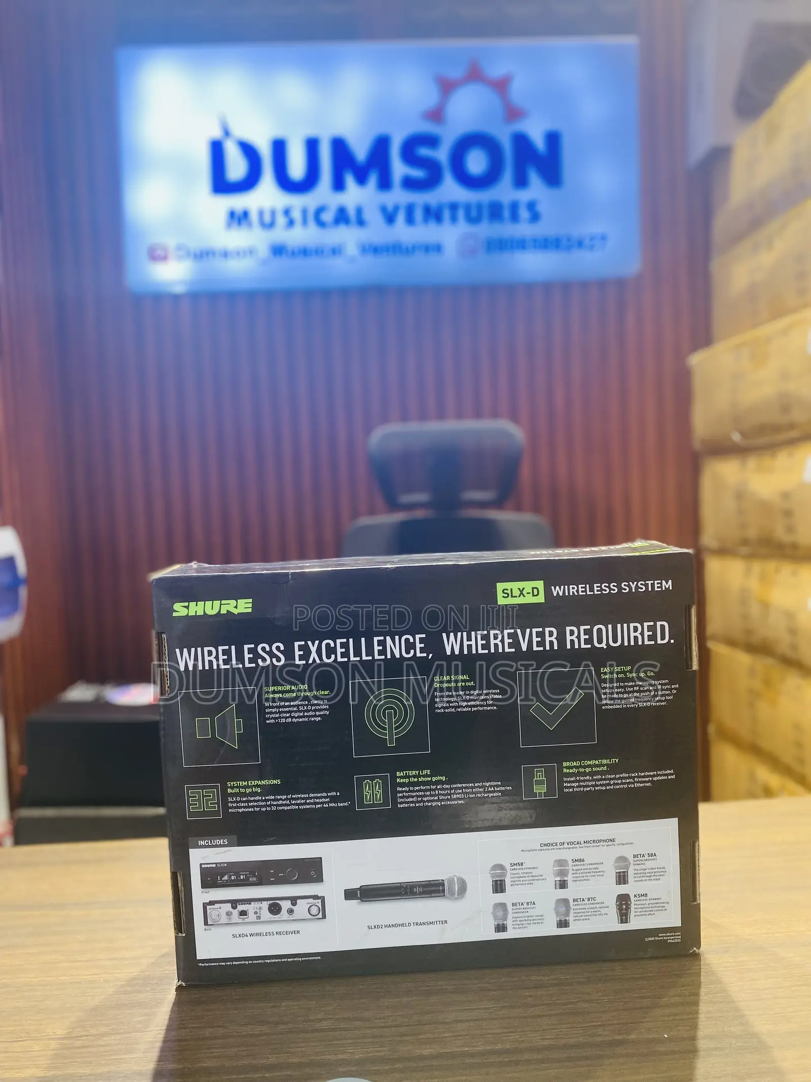 Shure Beta-87a SLX-D Shure Wireless Microphone System Uhf