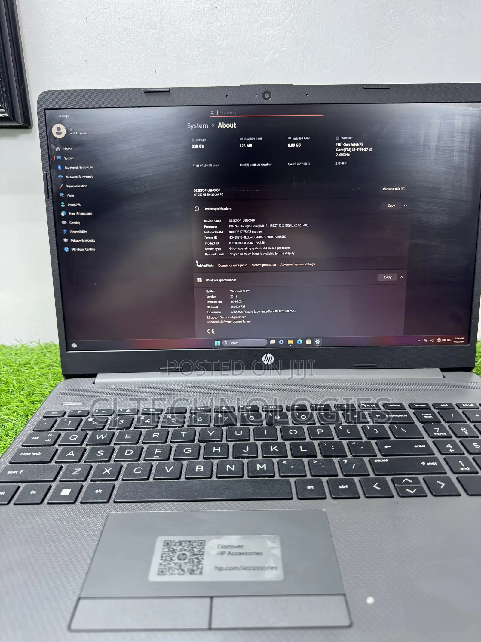 Laptop HP 250 G10 8GB Intel Core i5 SSD 256GB