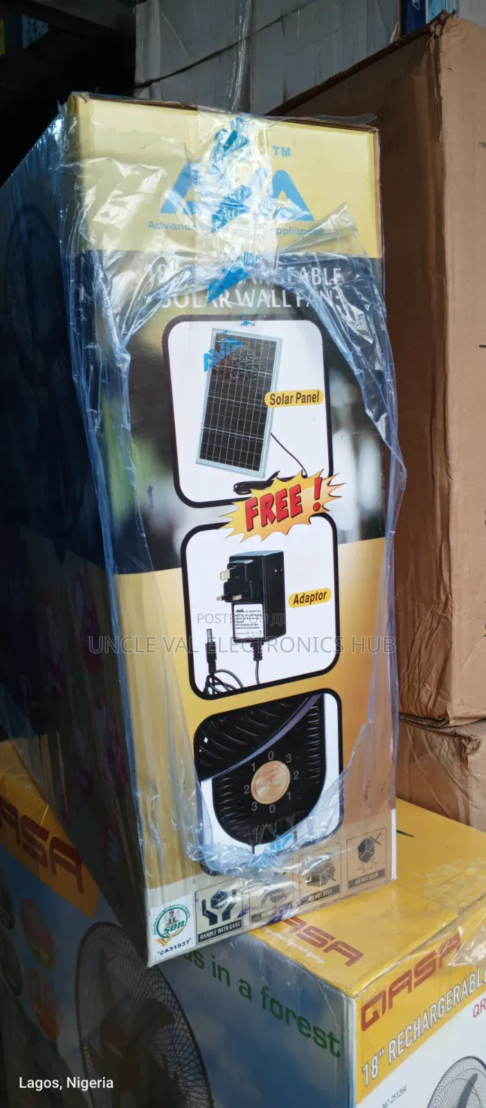 Ava 18" Rechargeable Solar Wall Fan