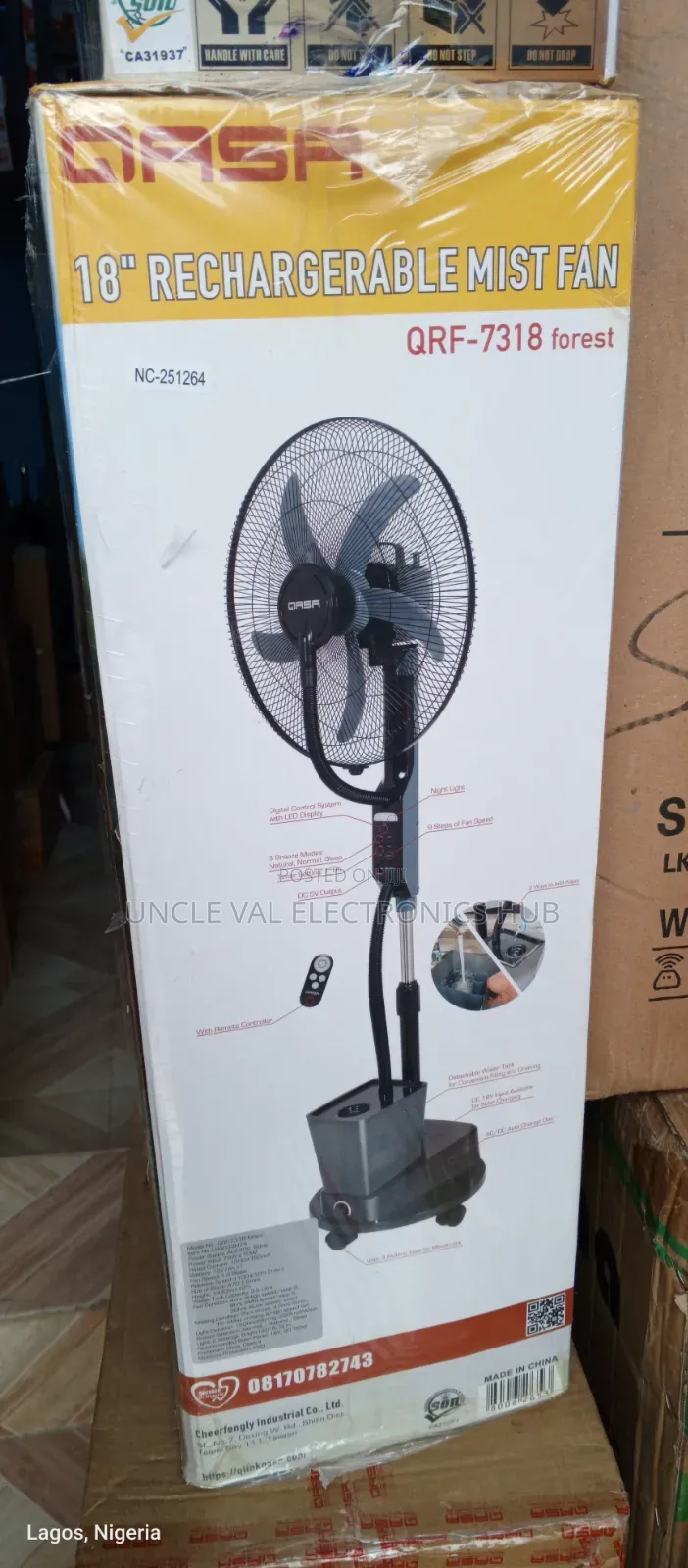 Qasa 18" Rechargeable Mist Fan