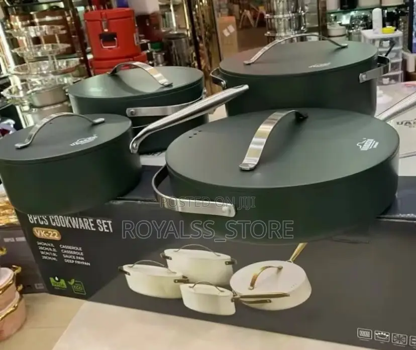 Original Uakeen Germany Vk-22 8pcs Ceramic Non-Stick Cookware Set