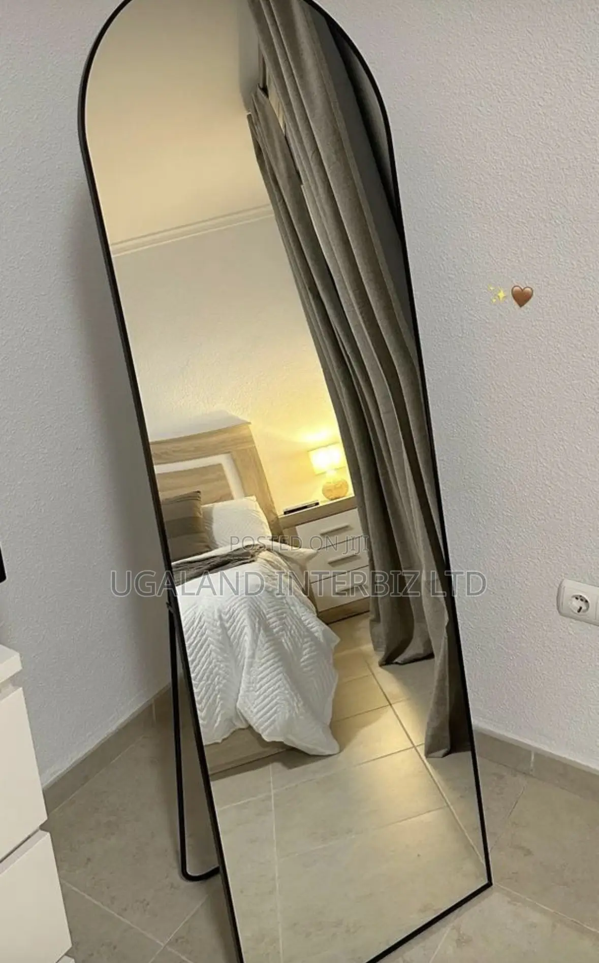 Modern Arched Full Length Bedroom Mirror