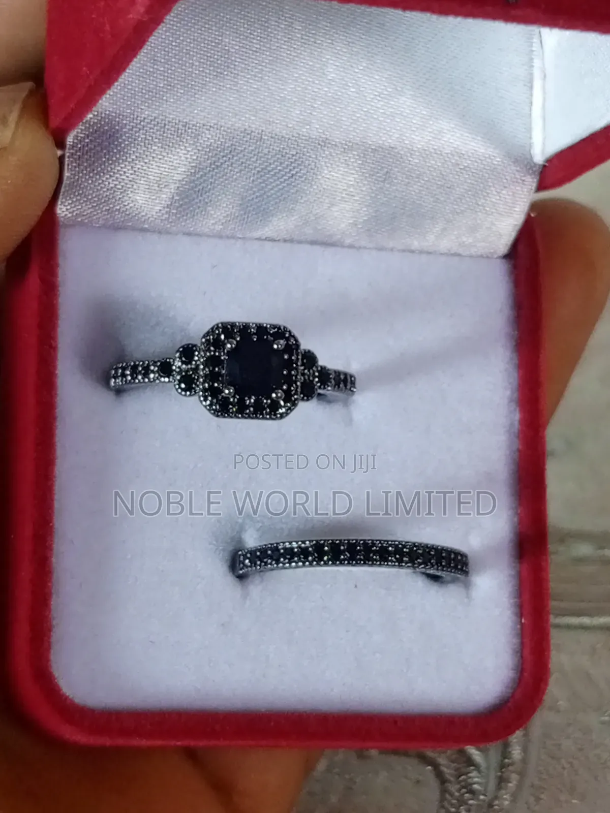Black With a Touch of Silver Zirconia Wedding Ring