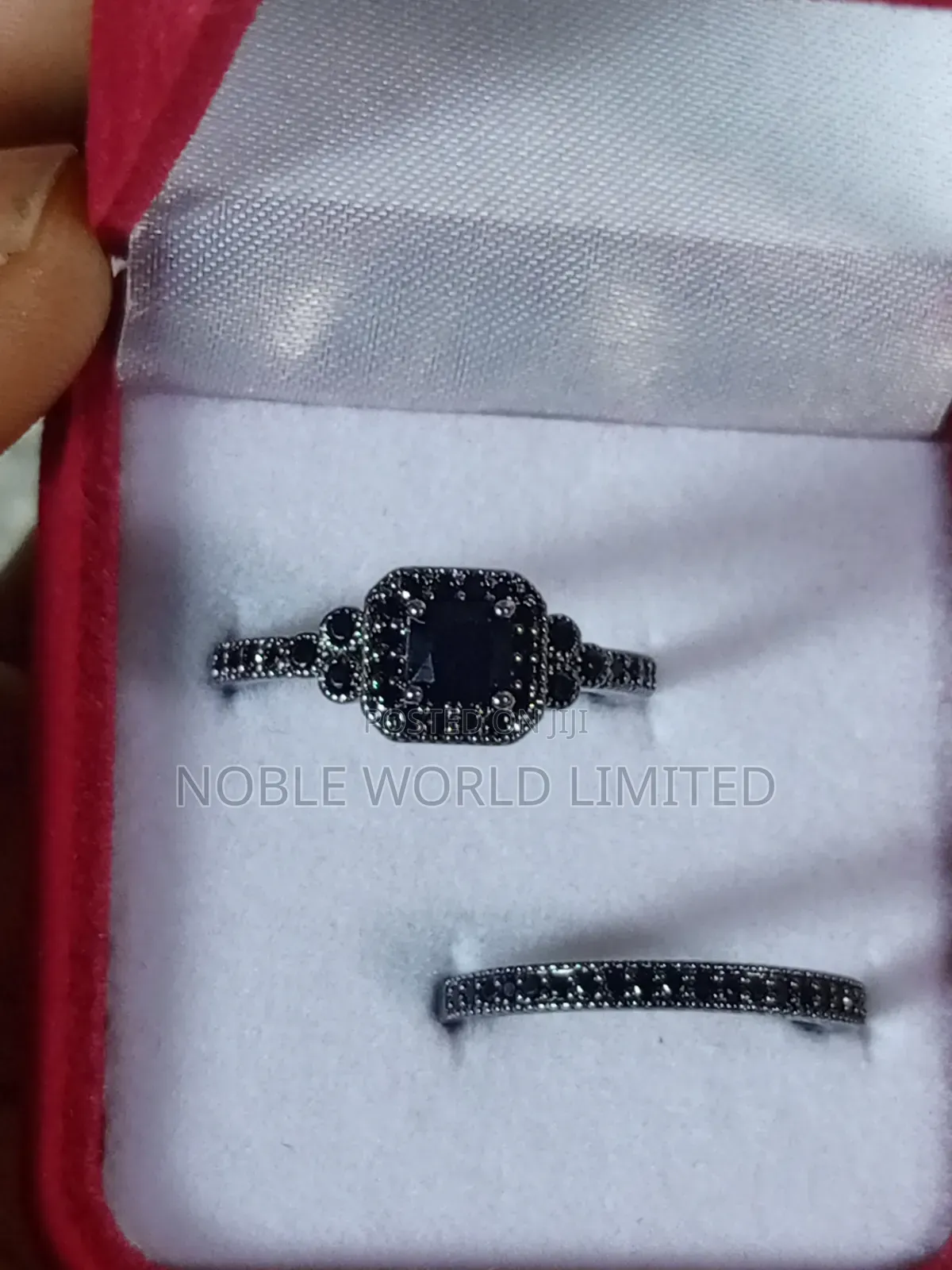 Black With a Touch of Silver Zirconia Wedding Ring