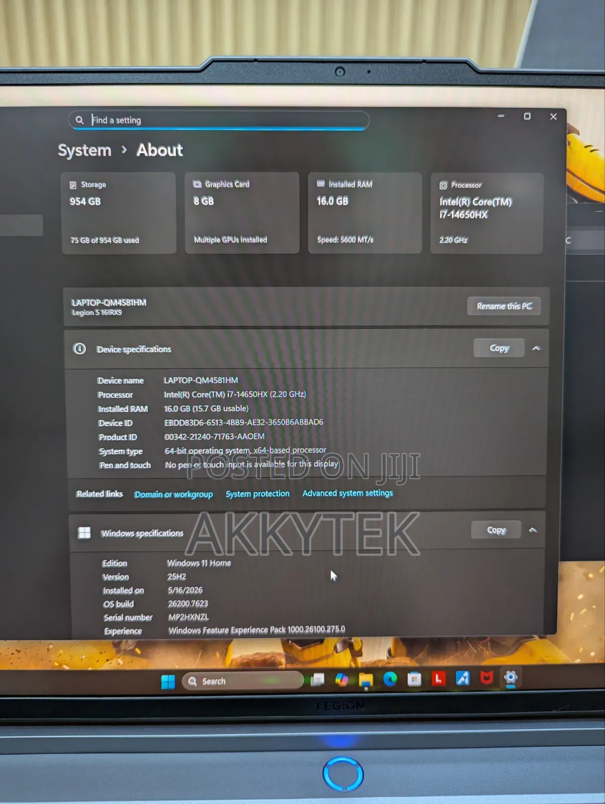 Laptop Lenovo Legion 5 16GB Intel Core i7 SSD 1T