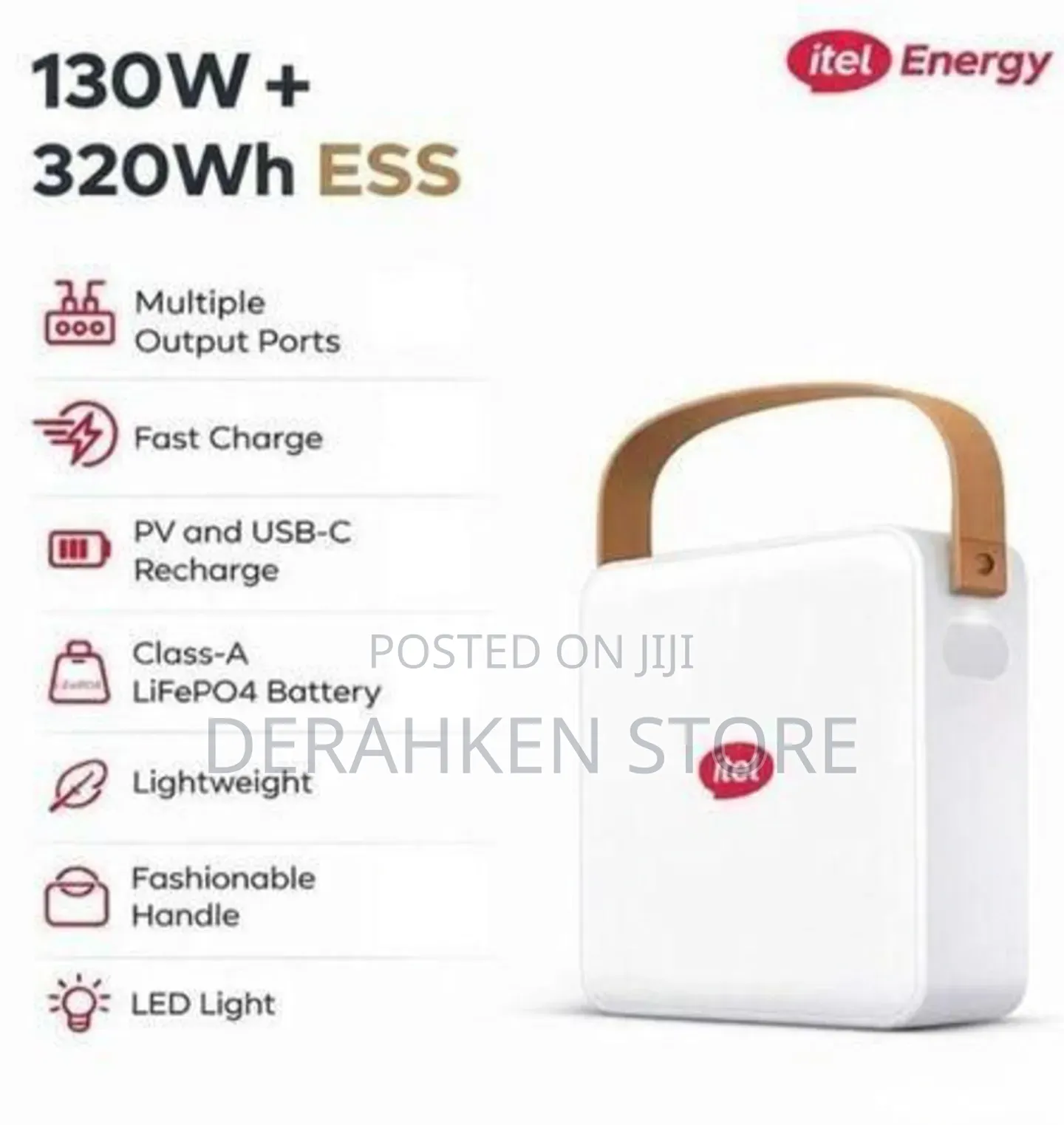 Itel 100,000mah 320wh Power Go Portable Power Station 130w,