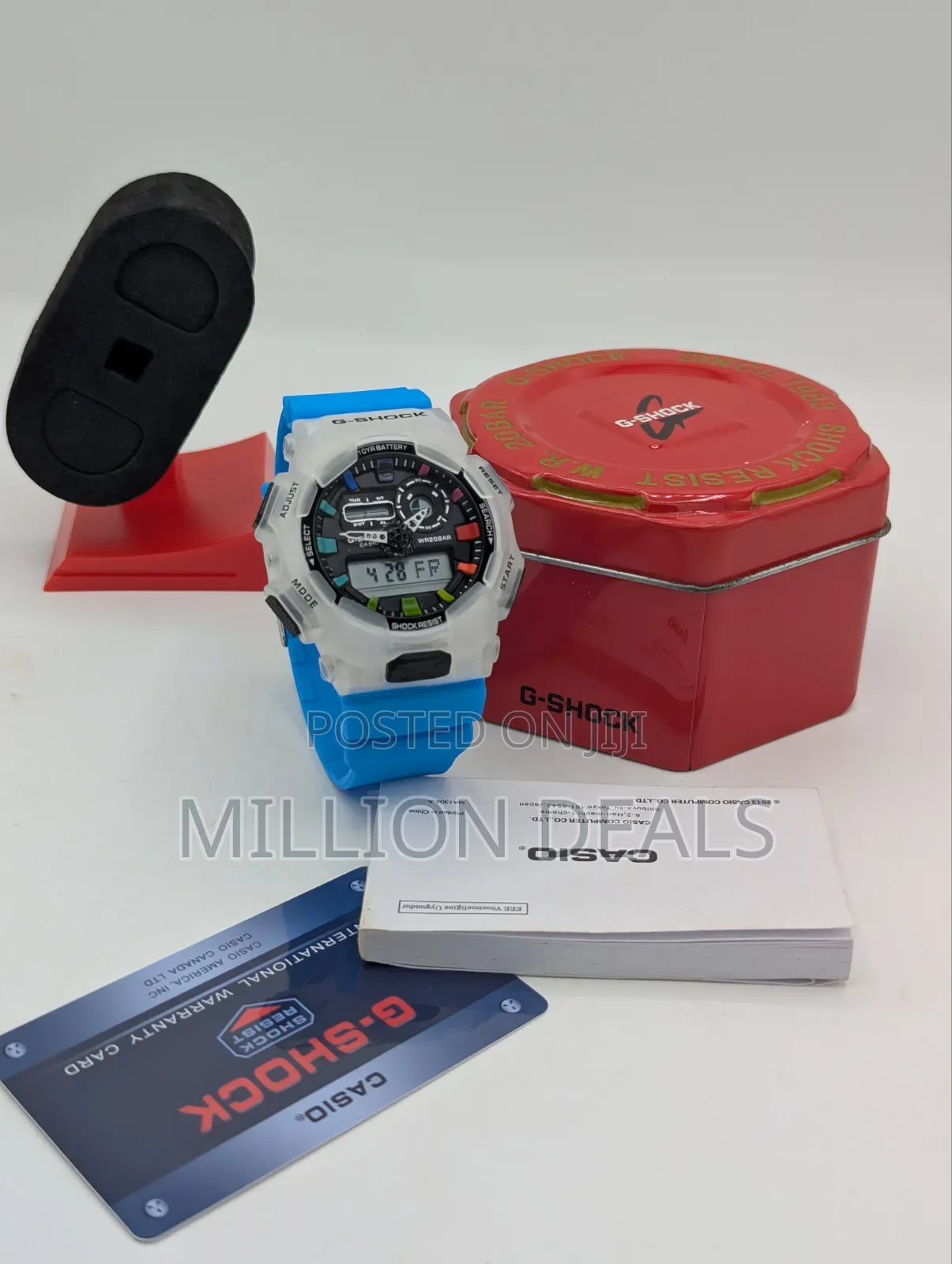 Blue Rubber Strap Men's Wrist Watch