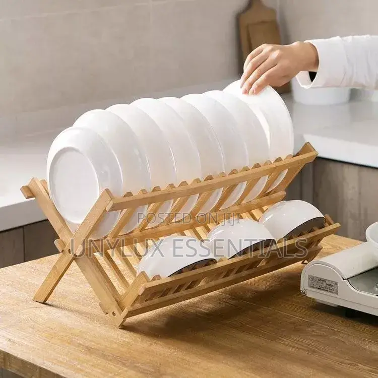 Wooden Plate Rack With Cutlery Holder