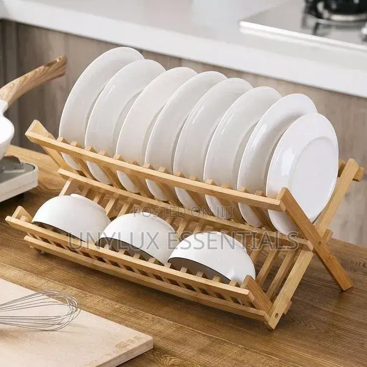 Wooden Plate Rack With Cutlery Holder