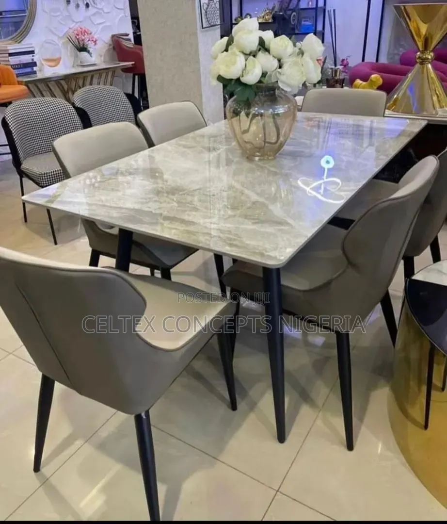 Modern Marble Top 6 Seater Dining Set