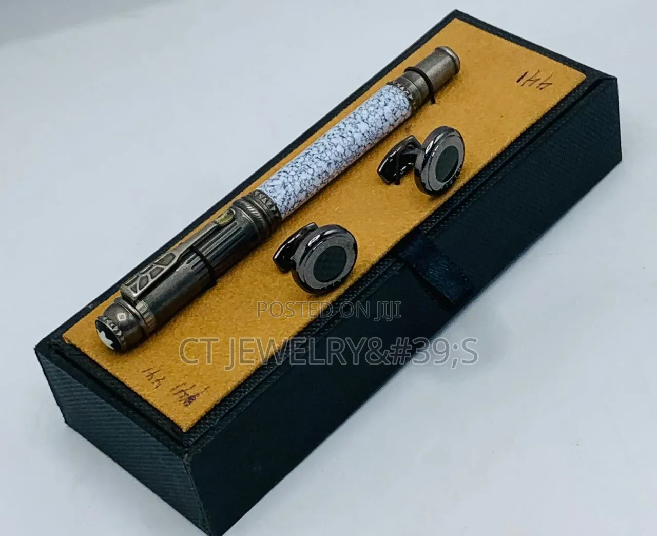 Luxury Pen and Cufflink Mont Blanc Executive Marble Design in Gift Box