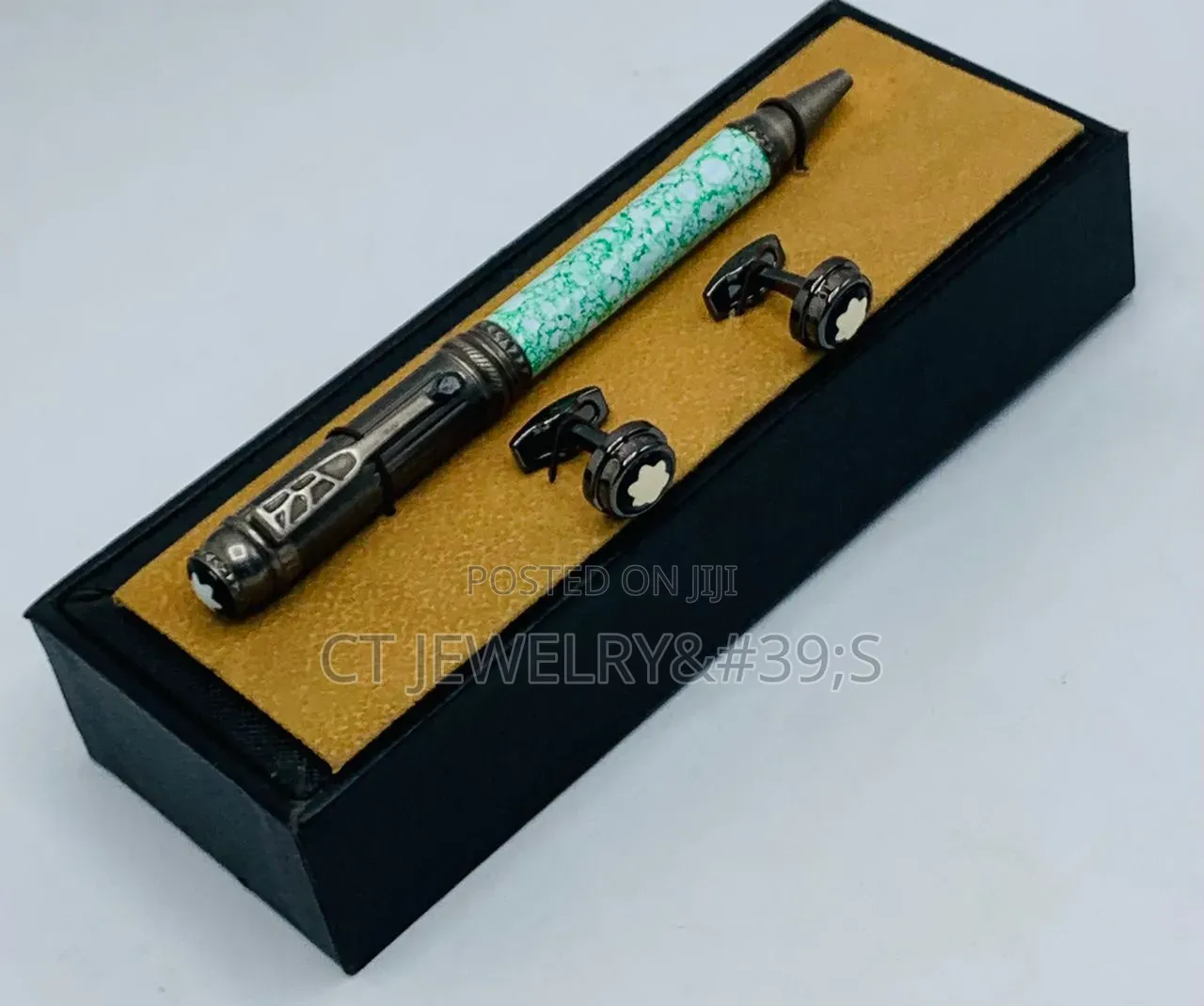 Luxury Pen and Cufflink Mont Blanc Executive Marble Design in Gift Box