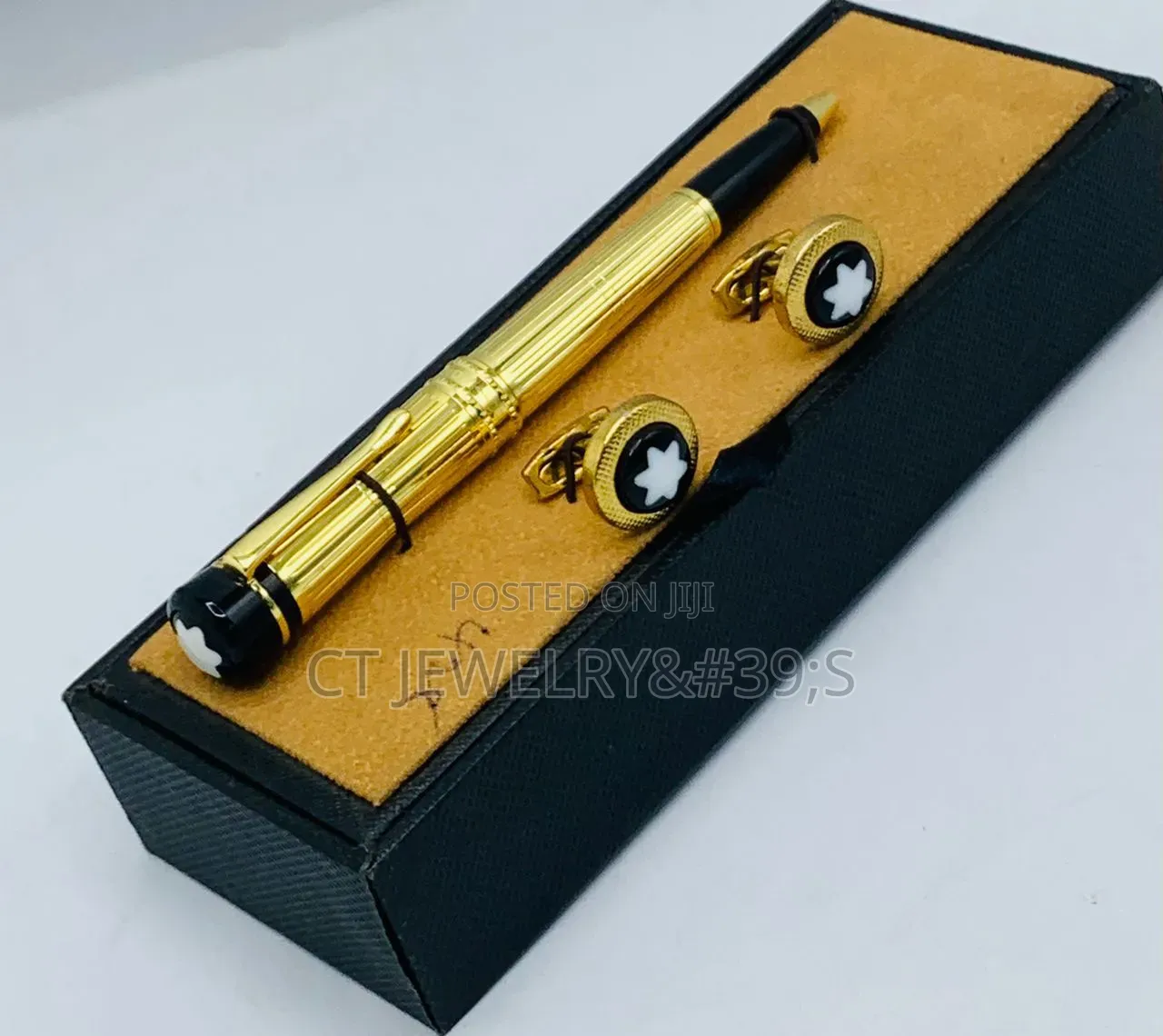 Luxury Pen and Cufflink Mont Blanc Executive Marble Design in Gift Box