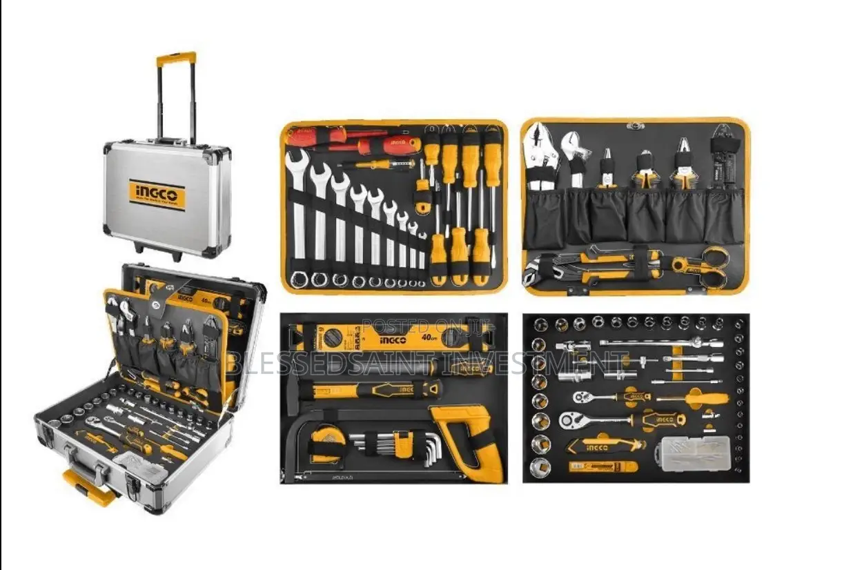 Ingco Hand Tools Set 147-Piece in Metal Case Professional Tools Box