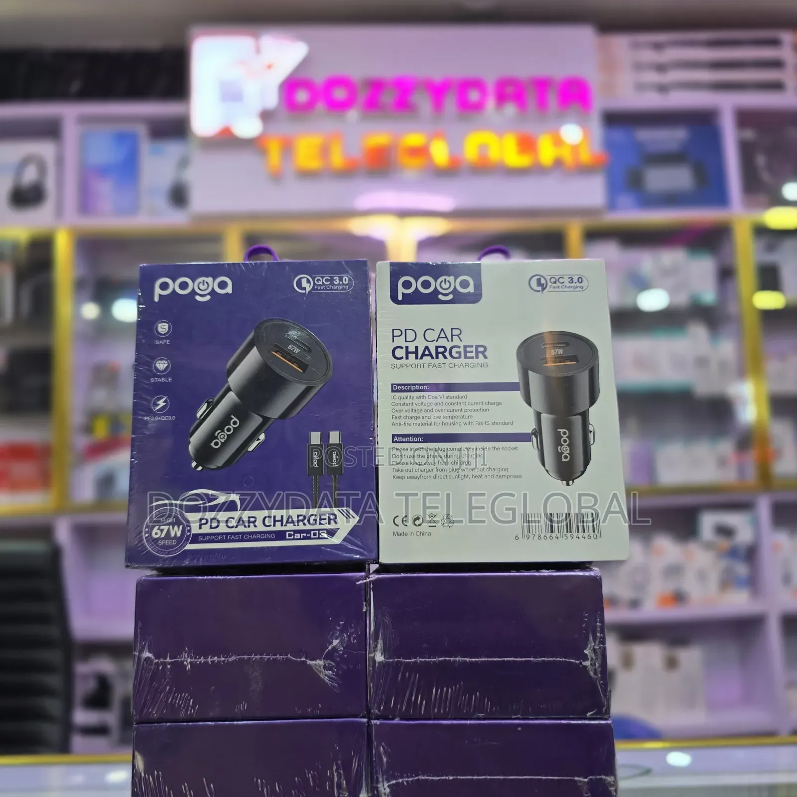 Poga Car-03 67w Pd Car Charger With Dual Ports
