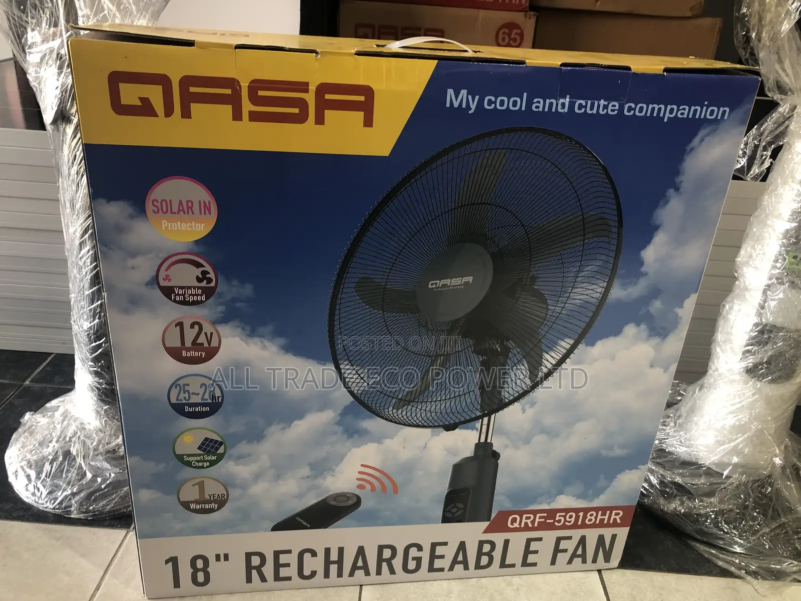 Qasa Rechargeable Fan 18inch