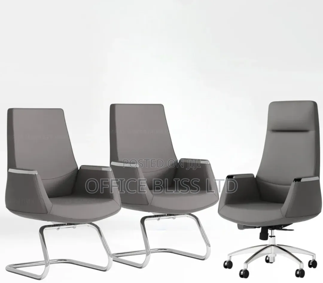 A Set of Executive Office Chair Vistors Chairs - Gray