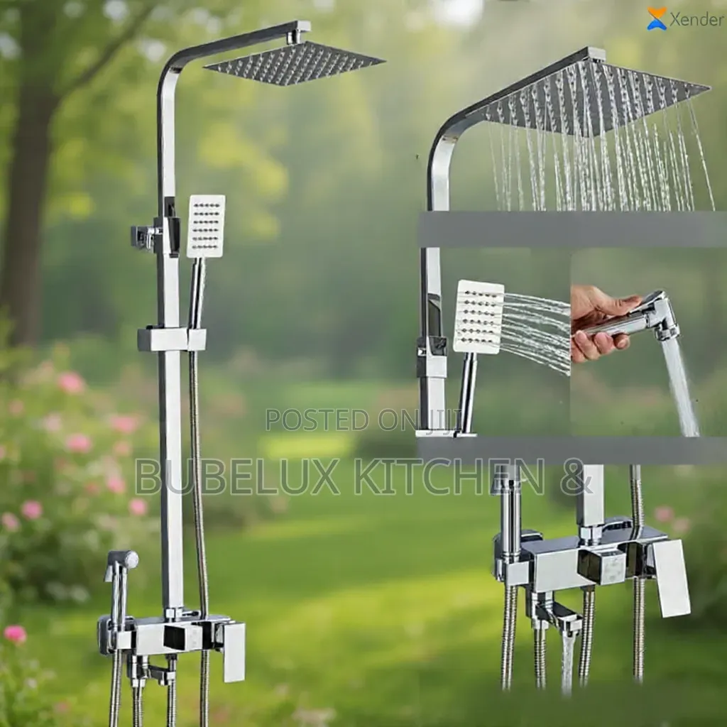 Luxury 3-in-1chrome Shower System–Rain Shower,Handheld Bidet Spray Set
