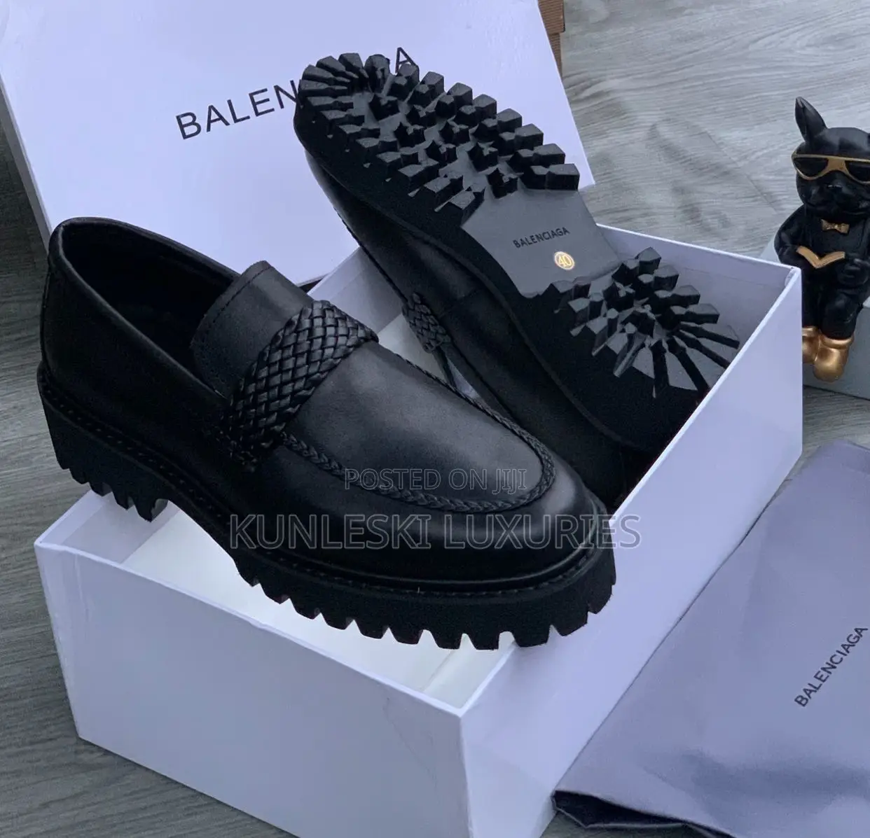 Original Balenciaga Woven / Leather Chunky Sole Shoes