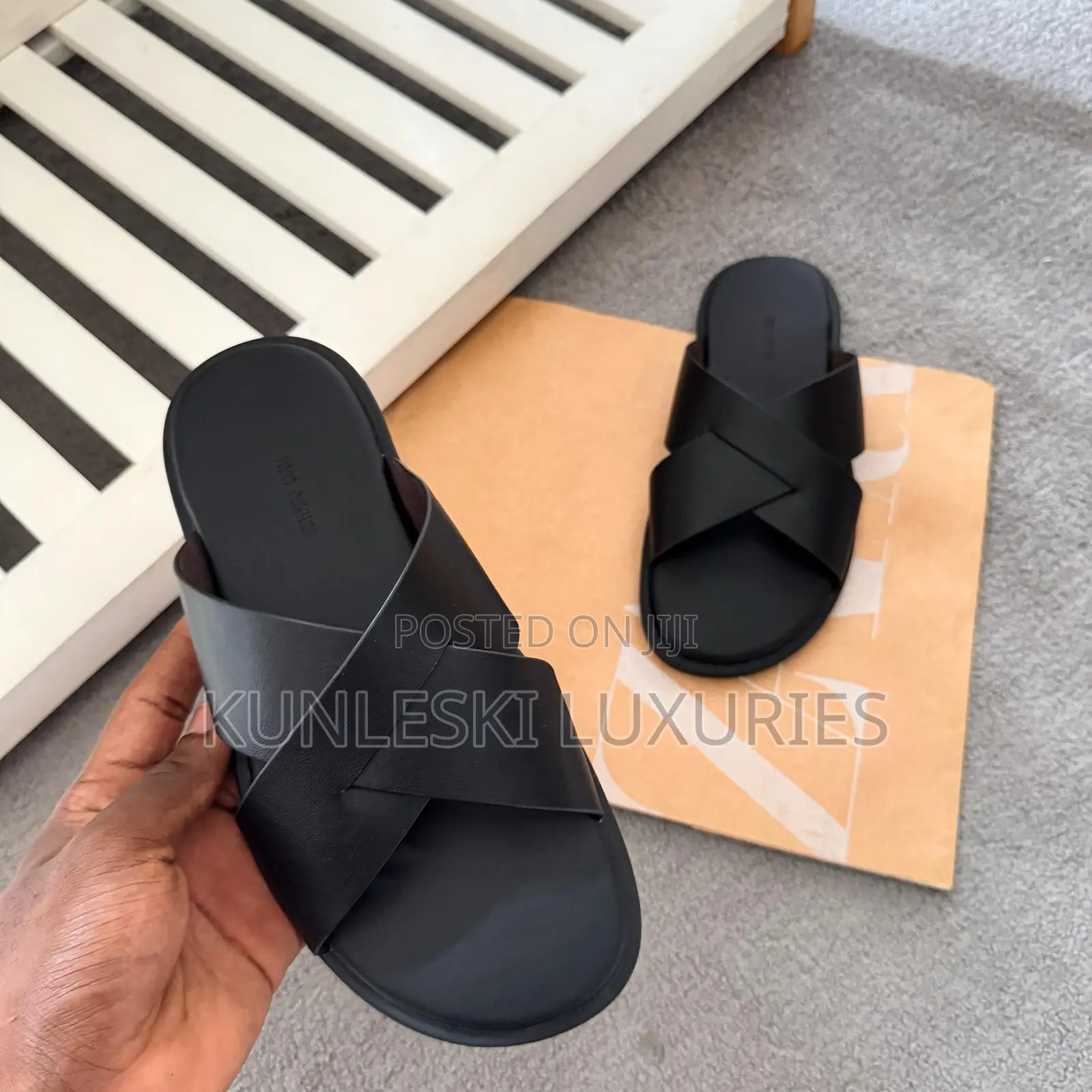 Original New Zara Leather Slippers