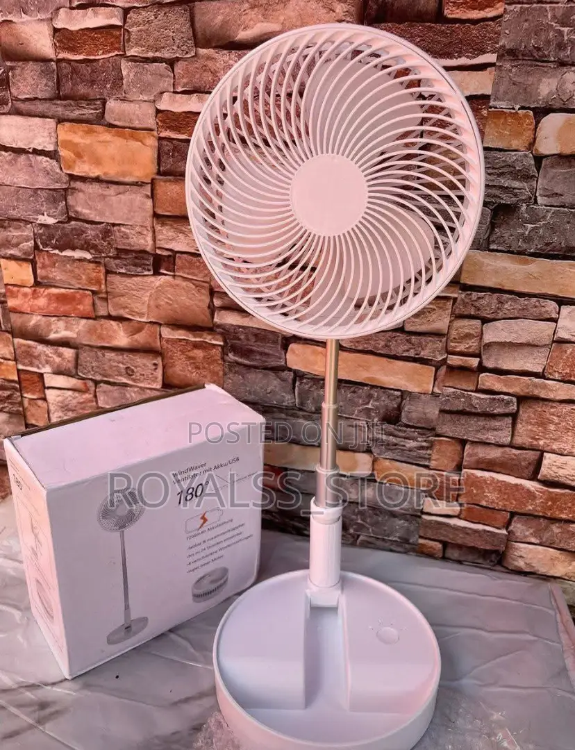 Rechargeable Foldable Fan With Adjustable Height, Long-Lasting Battery