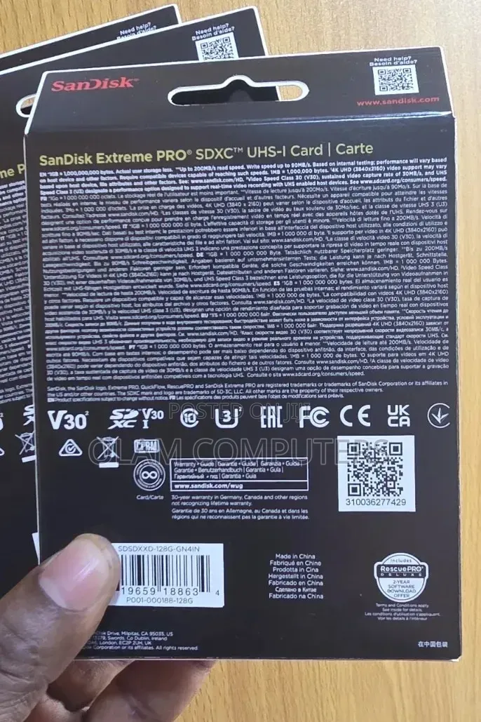 Sandisk Extreme Pro SDXC Uhs-I Card 128