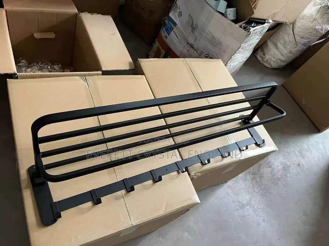 90cm Multiple Towel Rail Matt Black