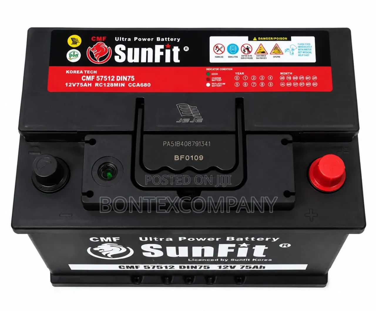 Sunfit CMF 57512 Din75 Battery — 12v 75ah