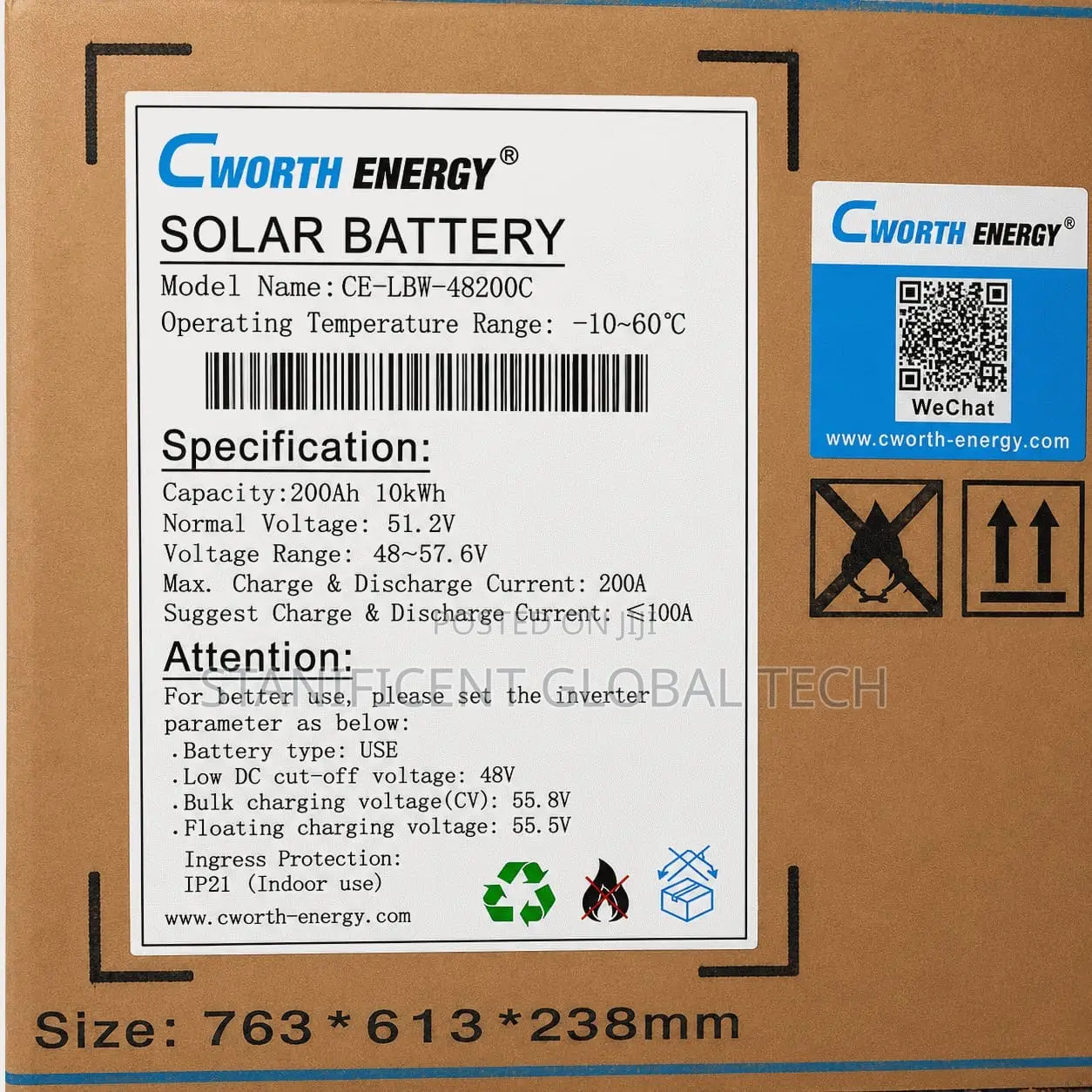 Cworth 51.2v/200ah/10kwh Lithium Battery