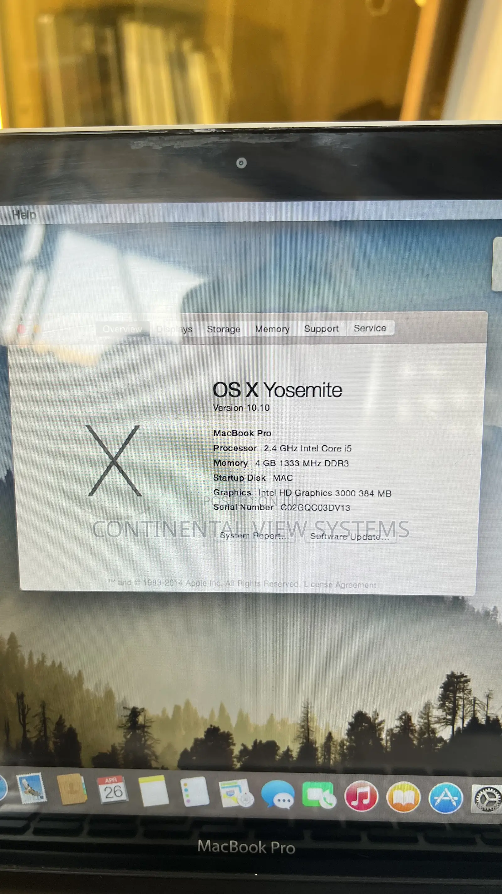 Laptop Apple MacBook Pro 2009 4GB Intel Core 2 Duo HDD 250GB